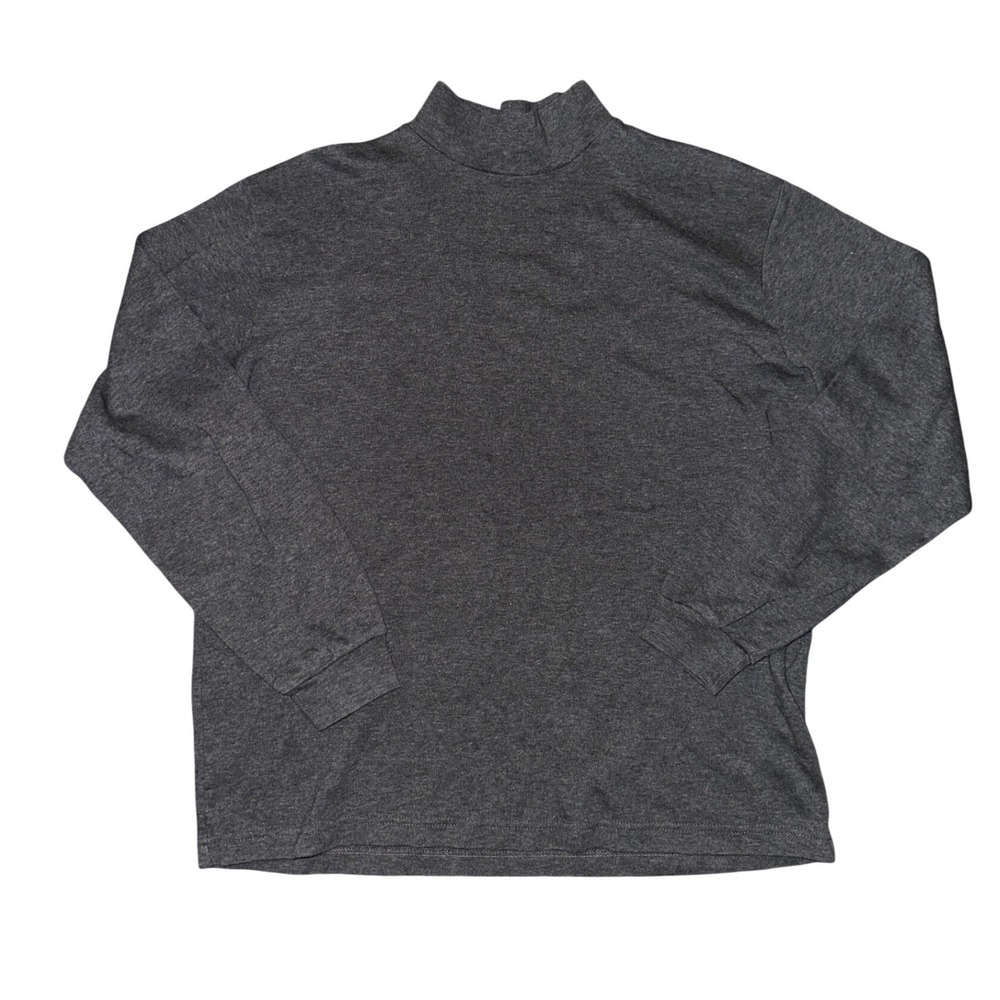 Woolrich John Rich and Bros Womens L Mock Neck‎ Long Sleeve Shirt Charcoal Gray